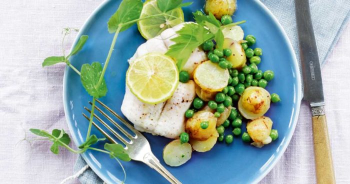 Rödspätta med smörslungad ärtpotatis