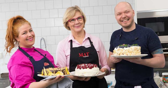 Det var med den här härliga duon, Sandra och Fredrik, som Maud Onnermark lagade den här härliga hallon- och citrontårtan.
